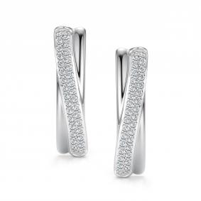 Серьги из белого золота АЛЬКОР 27251-200 с бриллиантом 27251-200 фото