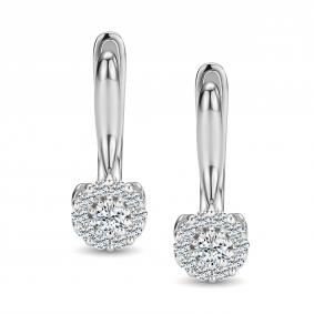 Серьги из белого золота АЛЬКОР 27350-200 с бриллиантом 27350-200 фото