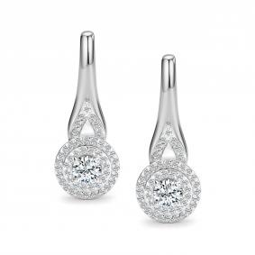 Серьги из белого золота АЛЬКОР 27351-200 с бриллиантом 27351-200 фото