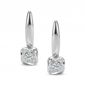 Серьги из белого золота АЛЬКОР 27356-200 с бриллиантом 27356-200 фото