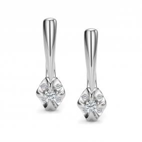 Серьги из белого золота АЛЬКОР 27357-200 с бриллиантом 27357-200 фото