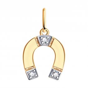 Золотая подвеска Символ года Золотые узоры с цирконием 28-0011 28-0011 фото