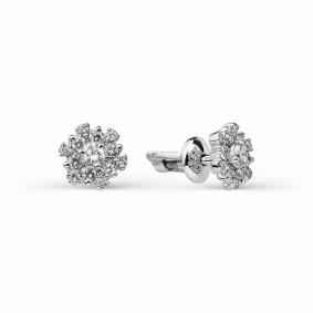 Серьги из белого золота АЛЬКОР 2961-200 с бриллиантом 2961-200 фото