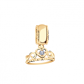 Золотая подвеска-шарм Золотые узоры с цирконом 3-3219 3-3219 фото