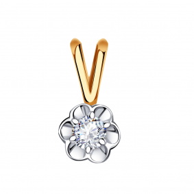 Золотая подвеска Александра 30025сбк с Swarovski 30025сбк фото