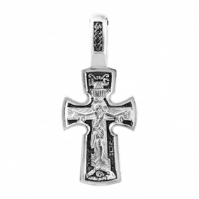 Подвеска-крест из черненого серебра Распятие Христово ЮЗ Елизавета 3004 3004 фото