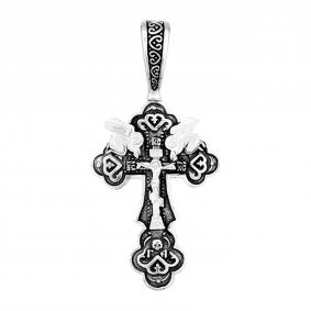 Подвеска-крест из черненого серебра Распятие Христово ЮЗ Елизавета 3008 3008 фото