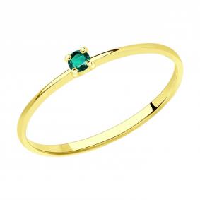 Кольцо из лимонного золота SOKOLOV 3010623-2 с изумрудом 3010623-2 фото