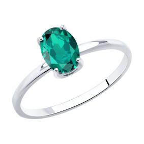 Кольцо из белого золота SOKOLOV 3010689-3 с изумрудом 3010689-3 фото