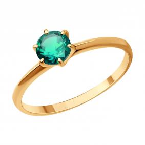 Золотое кольцо SOKOLOV 3010698 с изумрудом 3010698 фото