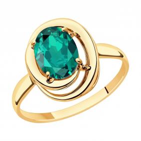 Золотое кольцо SOKOLOV 3010756 с изумрудом 3010756 фото
