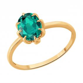 Золотое кольцо SOKOLOV 3010758 с изумрудом 3010758 фото