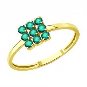 Кольцо из лимонного золота SOKOLOV 3010771-2 с изумрудом 3010771-2 фото