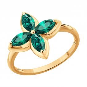 Золотое кольцо SOKOLOV 3010803 с изумрудом 3010803 фото