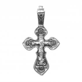 Подвеска-крест из черненого серебра Распятие Христово ЮЗ Елизавета 3013 3013 фото