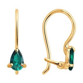 Золотые серьги SOKOLOV 3020644 с изумрудом 3020644 фото
