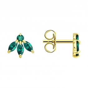 Серьги из лимонного золота SOKOLOV 3020742-2 с изумрудом 3020742-2 фото