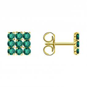 Серьги из лимонного золота SOKOLOV 3020753-2 с изумрудом 3020753-2 фото