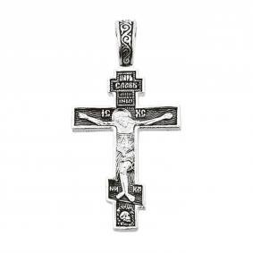 Подвеска-крест из чернёного серебра Распятие Христово ЮЗ Елизавета 3028 3028 фото