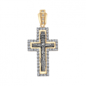 Золотая подвеска Александра 30285сбк с Swarovski 30285сбк фото