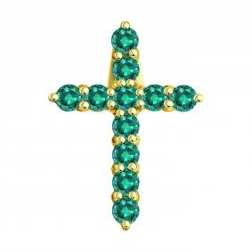 Подвеска из лимонного золота SOKOLOV 3030228-2 с изумрудом 3030228-2 фото