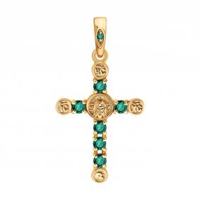 Золотая подвеска SOKOLOV 3030259 с изумрудом 3030259 фото