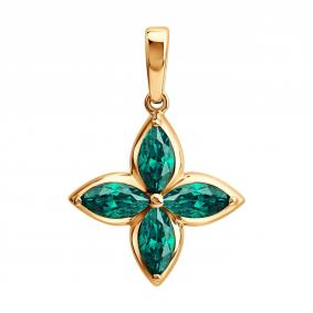 Золотая подвеска SOKOLOV 3030264 с изумрудом 3030264 фото
