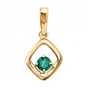 Золотая подвеска SOKOLOV 3030272 с изумрудом 3030272 фото