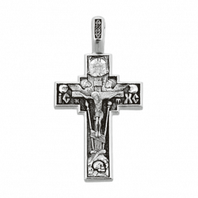 Подвеска-крест из черненого серебра Распятие Христово ЮЗ Елизавета 3033 3033 фото