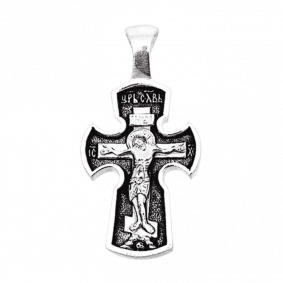 Подвеска-крест из черненого серебра Распятие Христово ЮЗ Елизавета 3035 3035 фото
