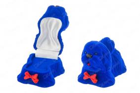 Футляр голубой под кольцо и серьги Собака 303566 303566 фото