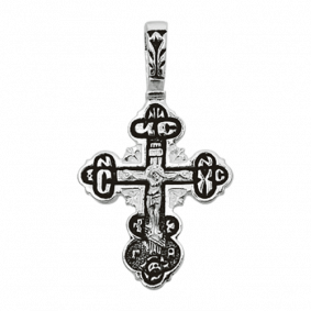 Подвеска-крест из черненого серебра Распятие Христово ЮЗ Елизавета 3048 3048 фото