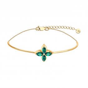 Золотой браслет SOKOLOV 3050062 с изумрудом 3050062 фото