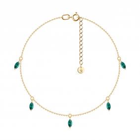 Золотой браслет SOKOLOV 3050063 с изумрудом 3050063 фото