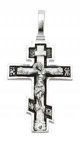 Подвеска-крест из черненого серебра Распятие Христово ЮЗ Елизавета 3056 3056 фото