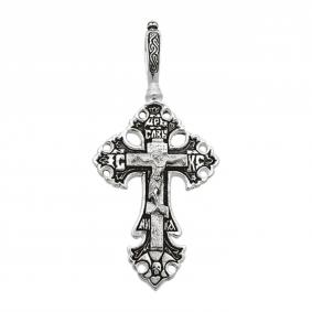 Подвеска-крест из черненого серебра Распятие Христово ЮЗ Елизавета 3063 3063 фото