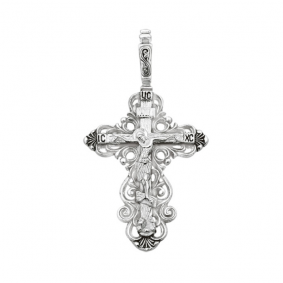 Подвеска-крест из черненого серебра Распятие Христово ЮЗ Елизавета 3064 3064 фото