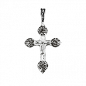 Подвеска-крест из черненого серебра Распятие Христово ЮЗ Елизавета 3069 3069 фото