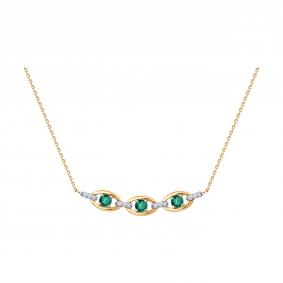 3070046: Колье из золота с бриллиантами и изумрудами 3070046 фото