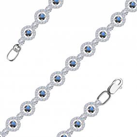 Браслет из белого золота Александра 3080019сб с бриллиантом и сапфиром 3080019сб фото