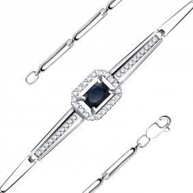 Браслет из белого золота Александра 3080113сб с бриллиантом и сапфиром 3080113сб фото