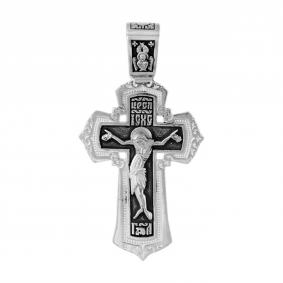 Подвеска-крест из черненого серебра Распятие Христово ЮЗ Елизавета 3086 3086 фото