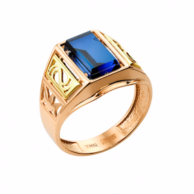 Золотое кольцо Караваевская ювелирная фабрика 31-0253Л с Лондон топазом 31-0253Л фото