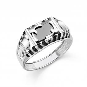 Серебряное кольцо Караваевская ювелирная фабрика 31-0298-s с ониксом и эмалью 31-0298-s фото