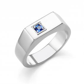 Серебряное кольцо Караваевская ювелирная фабрика 31-0309-s-С с гидротермальным сапфиром 31-0309-s-С фото