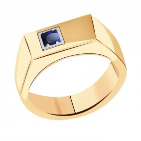 Золотое кольцо Караваевская ювелирная фабрика 31-0309-С с сапфировым корундом 31-0309-С фото