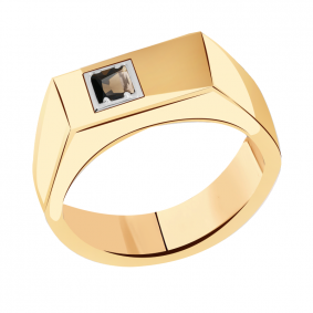 Золотое кольцо Караваевская ювелирная фабрика 31-0309-Р с раухтопазом 31-0309-Р фото