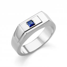 Серебряное кольцо Караваевская ювелирная фабрика 31-0310-s-С с гидротермальным сапфиром 31-0310-s-С фото