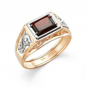 Золотое кольцо Караваевская ювелирная фабрика 31-0317-Г с гранатом 31-0317-Г фото