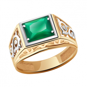 Золотая мужская печатка Караваевская ювелирная фабрика с ониксом 31-0317-О 31-0317-О фото